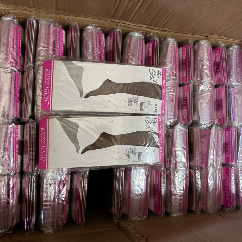 Pink and Brown Knee High Stockings